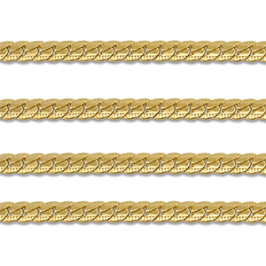 Stainless steel findings belcher chain curb links flat Gold