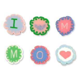 Polymer beads "I love mom" Multicolor Light