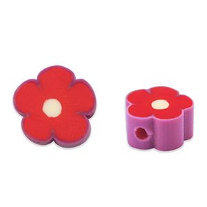Polymer beads flower Red-Mauve Purple