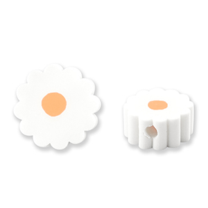 Polymer beads flower White-Orange
