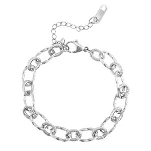Stainless steel bracelets chain link twisted Silver