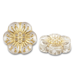 Acrylic beads flower Transparent-Gold