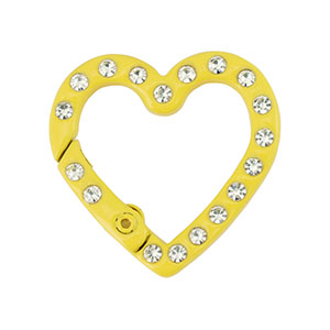 Colourful jewellery findings key chain heart Yellow
