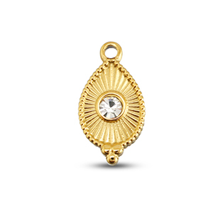 BY31&reg; Stainless steel charms drop Gold-Crystal