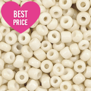 Glass seed beads 6/0 (4mm) Off White