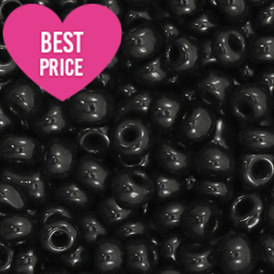 Glass seed beads 6/0 (4mm) Black