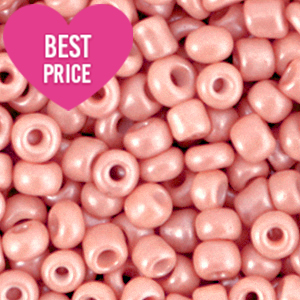 Glass seed beads 6/0 (4mm) Vintage Pink