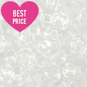 Glass seed beads 6/0 (4mm) Transparent Crystal