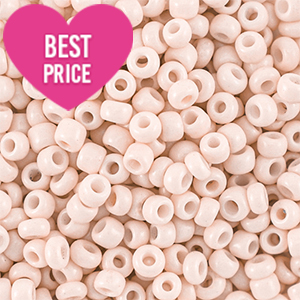 Glass seed beads 8/0 (3mm) Peach Beige