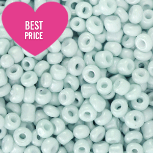 Glass seed beads 8/0 (3mm) Light Haze Blue