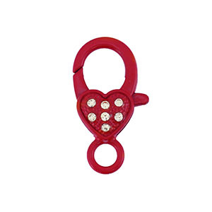 Colourful jewellery findings lobster clasp heart Red