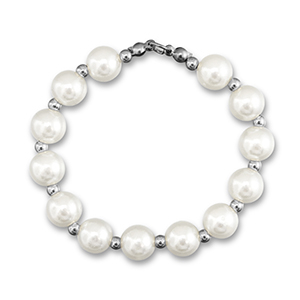 Statement charms pearl chain White-Silver