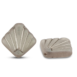 Czech Beads diafan 17mm Transparent Greige AB-Silver