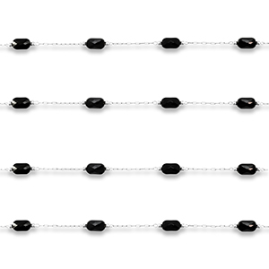Stainless steel findings belcher chain oval Silver-Black