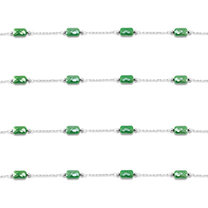 Stainless steel findings belcher chain oval Silver-Green
