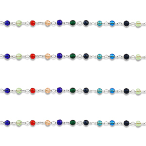 Stainless steel findings belcher chain round Silver-Multicolour