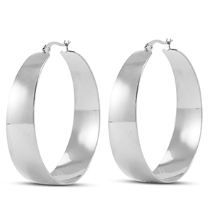 Stainless steel earrings / earpins creoles Silver