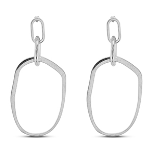 Stainless steel earrings / earpins irregular Silver