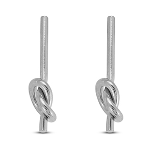 Stainless steel earrings / earpins knot Silver