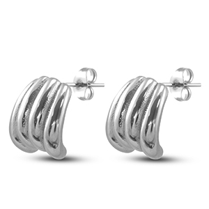 Stainless steel earrings / earpins Silver