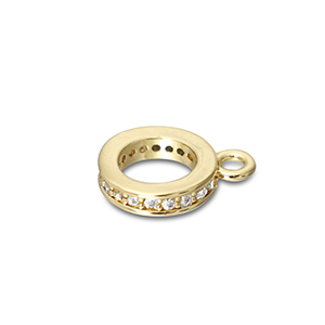 Brass TQ metal ring with loop Gold