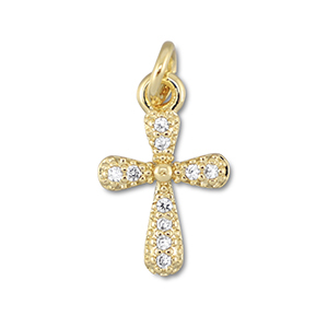 Brass TQ metal charms cross Gold