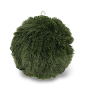 Statement charms pompom Dark Olive Green