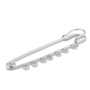 Metal findings ornamental pin with 7 loops Silver