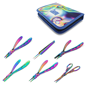 Beadsmith Chroma 6 piece tool set Rainbow Titanium
