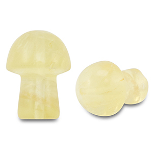 Natural stone charms calcite mushroom Yellow