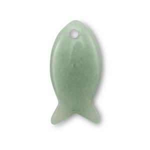 Natural stone charms quartz fish Jade Green