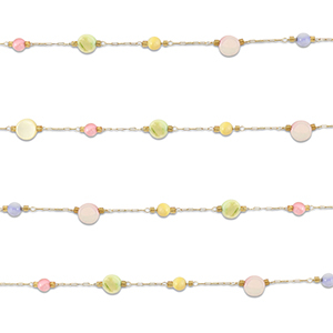 Stainless steel findings belcher chain round Gold-Multicolour Pastel