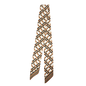 Bandana scarf with rectangle White-Light Brown-Brown