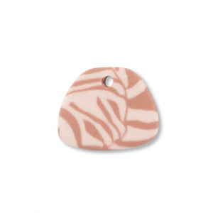 Polymer pendants trapezium Light Peach Pink-Light Brown