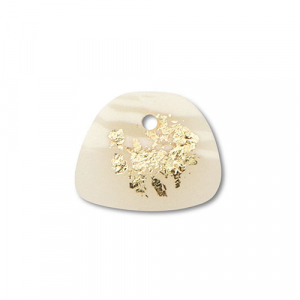 Polymer pendants trapezium Off White-Beige-Gold