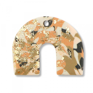 Polymer pendants arch Brown-Pink-White-Gold