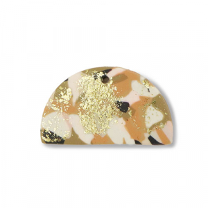 Polymer pendants semicircle Brown-Pink-White-Gold