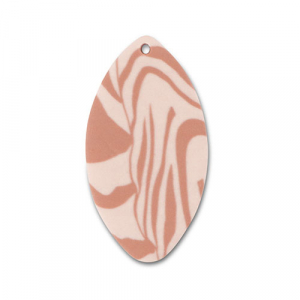 Polymer pendants leaf Light Peach Pink-Light Brown