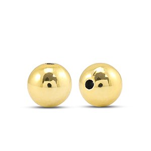 Metal-look beads round 8mm Gold Metallic