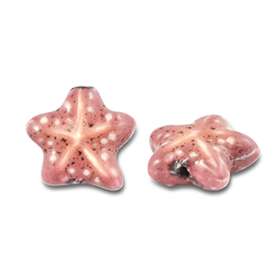 Beads ceramic starfish Vintage Pink