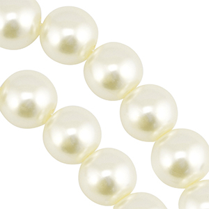 Glass pearls 14mm Off White