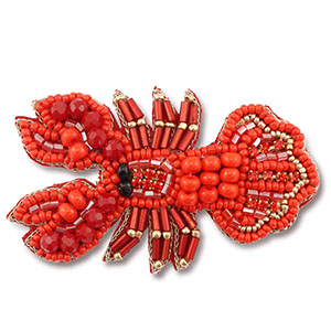 Brooches lobster Red-Gold