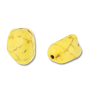 Beads Ceramic irregular Yellow