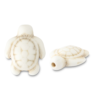 Beads Ceramic turtle Off White
