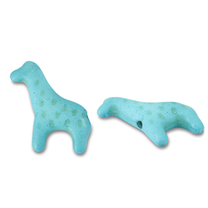 Beads Ceramic giraffe Turquoise Blue