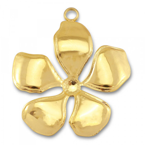 Stainless steel charms flower Gold