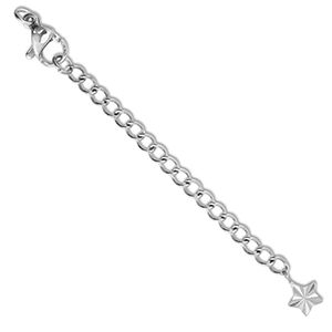 Stainless Steel findings extension chain set star with lobster clasp Silver