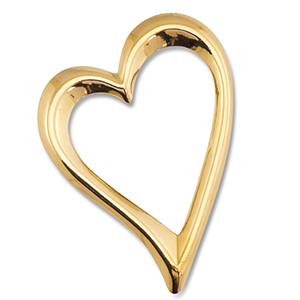 Stainless steel charms heart Gold