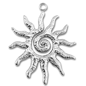 Stainless steel charms sun Silver