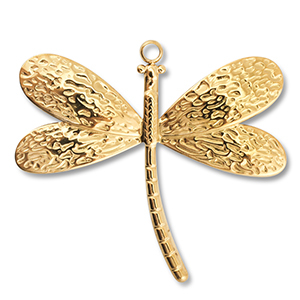 Stainless steel charms dragonfly Gold